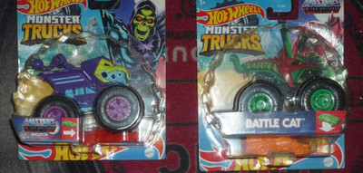 hot wheels masters of the universe monster trucks skeletor battle cat set ovp