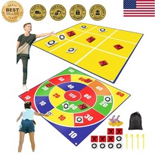 2-in-1 Giant Bean Bag Toss Tic Tac Toe - 4.5ft Outdoor Game Set for All Ages