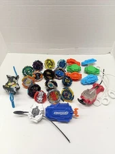 Lot of 14 Mixed Beyblade Metal Fusion Launcher Fury Masters Ripper Beyblades