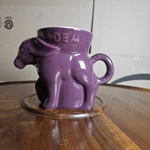 Vintage 1995 Frankoma DEM Political Democrat Donkey Coffee Cup Mug Planter 4”