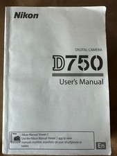 Nikon D750 Genuine Camera Instruction Book / Manual / User Guide In English