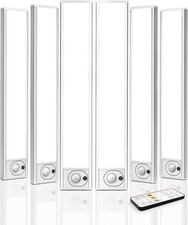 6-Pack 12" Under Cabinet Lights, Motion Sensor, Dimmable 3-Color LED