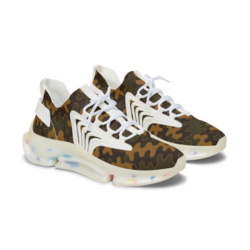 Camouflage Women's Sneakers, Military Pattern Mesh Tennis Shoes, Camo Print - Picture 2 of 20