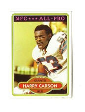 1980 Topps Football Harry Carson #135 New York Giants