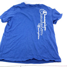 Champion Boys Size M 10/12 Blue Short Sleeve Graphic T-Shirt
