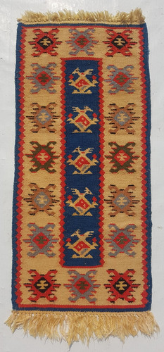 Vintage Traditional Handcrafted Lovely Turkish Kilim Rug for Home Décor 66x30 cm
