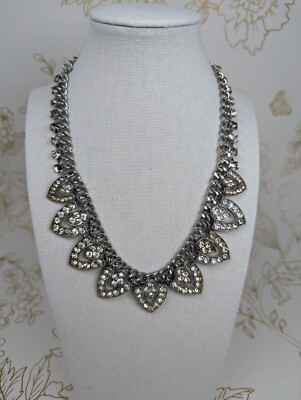 Vintage Rhinestone Choker Necklace Statement Elegant Missing 1 Stone