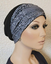 BEANIE MÜTZE + BAND Chemo Turban Stirnband Kopftuch Cap Chemomütze Set Jessy NEU