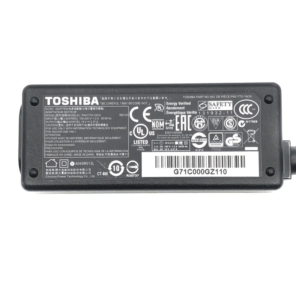 Adaptador de CA original para Toshiba Portege Z830 Z930 Z935 S830 serie Z30-A Foto 2 de 4