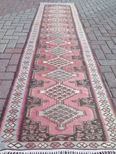 Minimalist Rug Runner, Hallway Rugs, Turkish Kilim Runner Carpet Runner 31"x113"