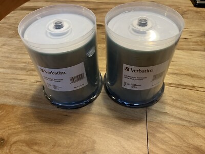 VERBATIM 95252 CD-R 52x 700MB 80Min White Inkjet Hub Printable 100 pk Spindle 2