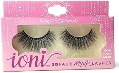 Ioni Cosmetics 3D Faux Mink Lashes XL Wispy Full Strip False Eyelashes  