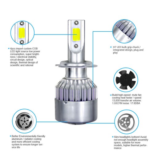 1 pair H7/H4/H3/H1/H11/9005/9006/9004 LED C9 Car Headlights Kits Bulbs 6000K US - Picture 23 of 35