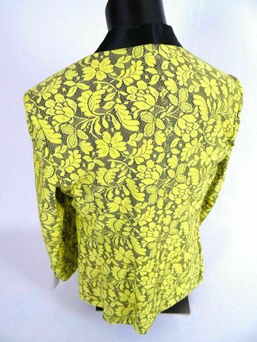 Mens INSOMNIA MANZINI Entertainer Event Jacket Blazer Black Yellow Lace Florals - Picture 5 of 7