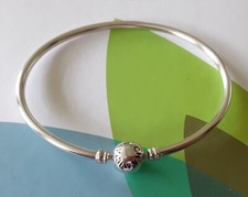 Silver 925 CHAMILIA  Briliance  BANGLE Simple bracelet  18 cm  snap Crystals