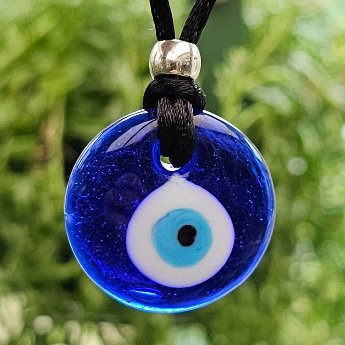 Evil Eye Pendant Lucky Necklace Protection Corded Glass Kabbalah Nazar  Turkish