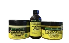 ECO STYLER BLACK CASTOR & FLAXSEED OIL DEEP CONDITIONING THERAPY & Gel Edge Cont