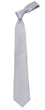 Formal Silver Solid Satin Plain Necktie Men's Tie Wedding Formals