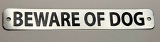 BEWARE OF DOG Sign Stainless  5.7" x 0.7" for Door or Wall mount  Made in USA