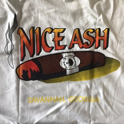 NICE ASH Savannah Cigars Mens T-Shirt Small White