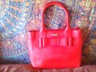 Kate Spade 100% cow leather large red tote with bow accent