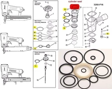 Oring Rebuild Kit For Paslode 3250 F16 Finish Nailer With Cylinder Seal 402725