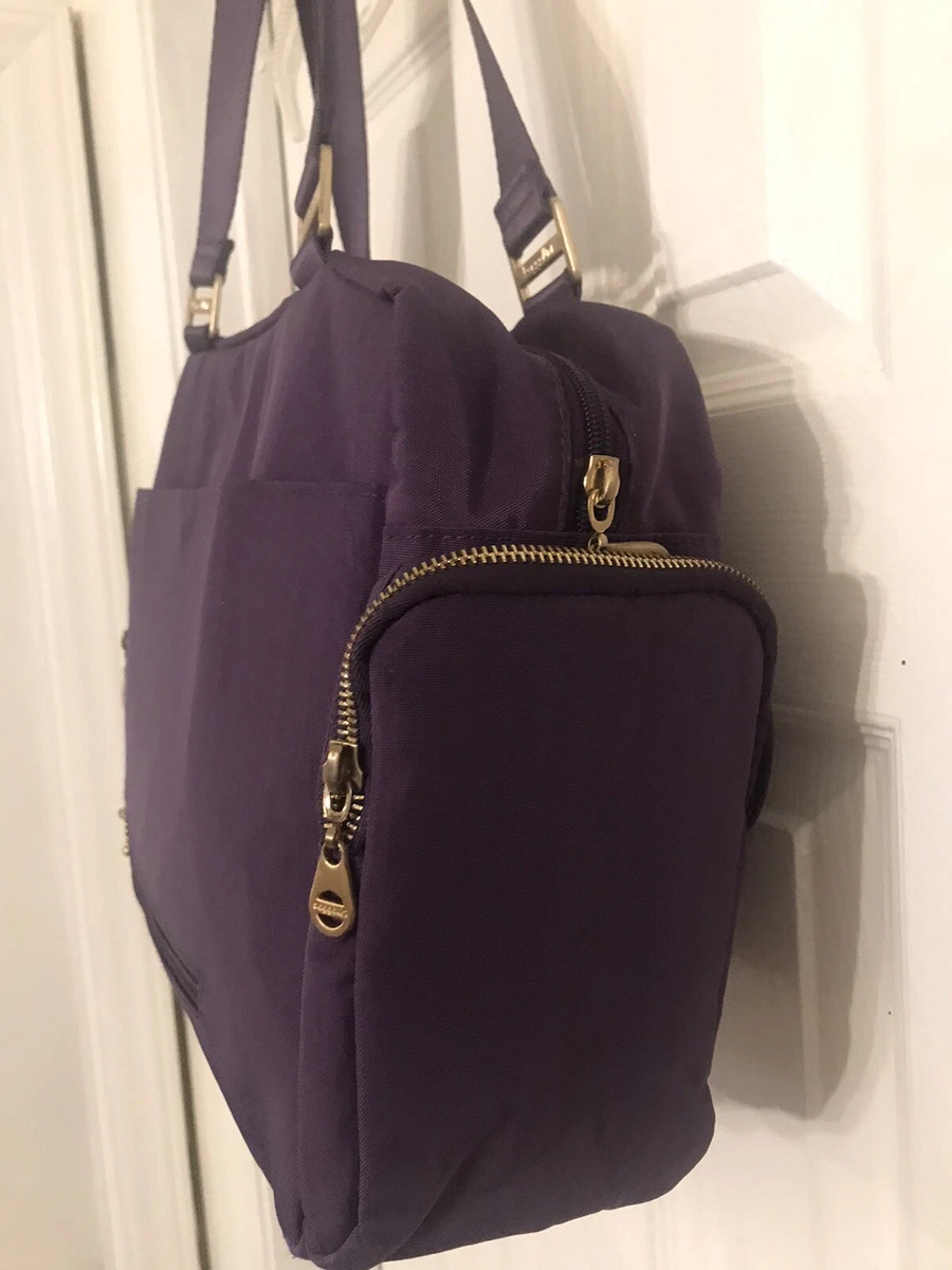 Baggallini Grape Venice Laptop Tote Tablet Pocket 8.5 H X 10.75 W Nylon