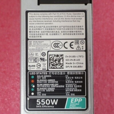 Alimentatore Dell 550W Dell D550E-S1 550W Server Power Supply - Reliable Performance In 0X185V X185V