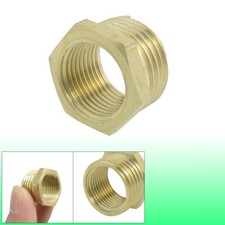 Gold Tone 20 x 15mm Brass Hex Bushing Connector Adapter