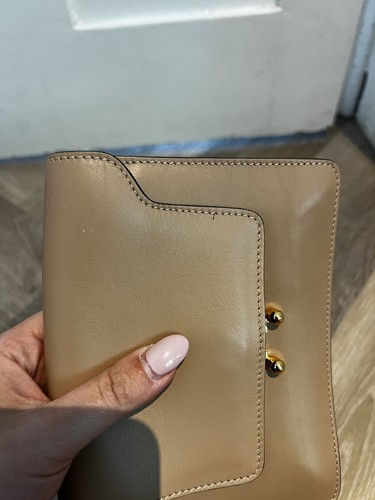 Marni Nude Beige Leather Gold Hardware Summer Day Evening Clutch Bag - Picture 10 of 14