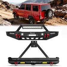 For 1989-2001 Jeep Cherokee Xj Black Steel Front Rear Bumper Tire Carrier Light For 1989-2001 Jeep Cherokee Xj Black Steel Front Rear Bumper Tire Carrier Light