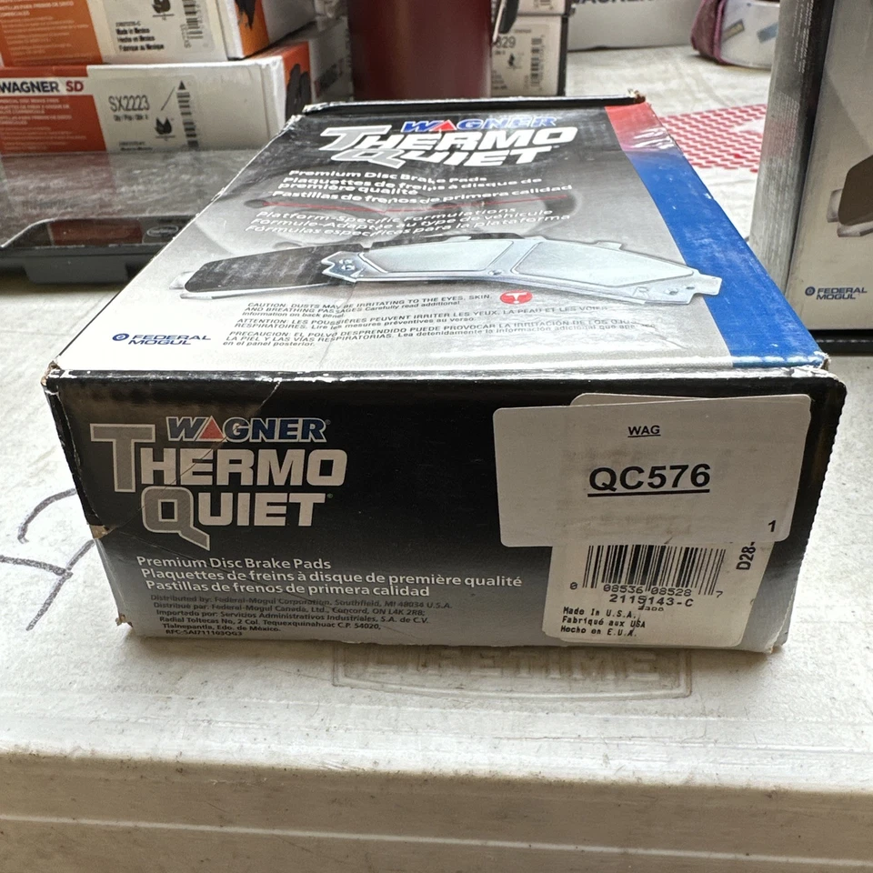 Conjunto de pastilhas de freio a disco - Pastilha de freio a disco térmica silenciosa dianteira Wagner QC576 - Imagem 2 de 2