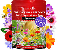 Wildflower Seeds Mix – 2 Oz, 85,000 Seeds, 35 Variety Perennial & Annual Flower  146.72 per gallon
