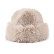 Women's Faux Fur Winter Bucket Hat Fluffy Warm Fuzzy Winter Fashion Wrap Hat