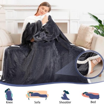 Heated Throw Blanket 10 Heating Levels Electric Wearable Blanket for Cozy Nights