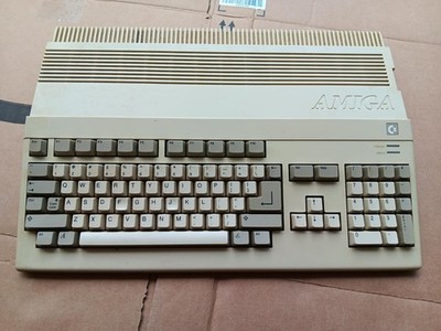 Vintage Commodore Amiga A500 Computer with Power Supply & Tank Mouse - Untested