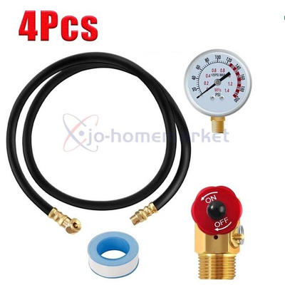 #ad #ad Air Tank Valve Kit with Gauge Air Tank Repair Kit with 2quot; Pressure Gauge Hose $16.49