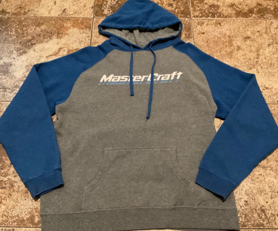 MASTERCRAFT BOATS FLEECE HOODIE PULLOVER ( MENS L ) HEATHER COLOR BLOCKING