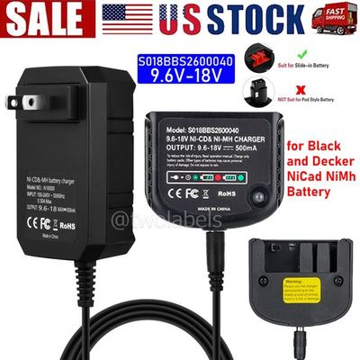 #ad #ad Battery Charger for Black and Decker 18V NiCad NiMh Battery HPB18 OPE 244760 00 $13.99