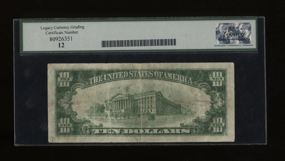 DBR 1934-A $10 FRN New York Fr. 2006-B Legacy 12 Serial B04295403D - Image 2 of 2