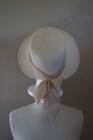 OSFM 100% paper sun bonnet hat for women creeam color — photo 7