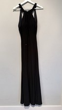 NWT COLORS DRESS VINTAGE GOWN CUT OUT BACK SLIT WOMEN 4/S BLACK