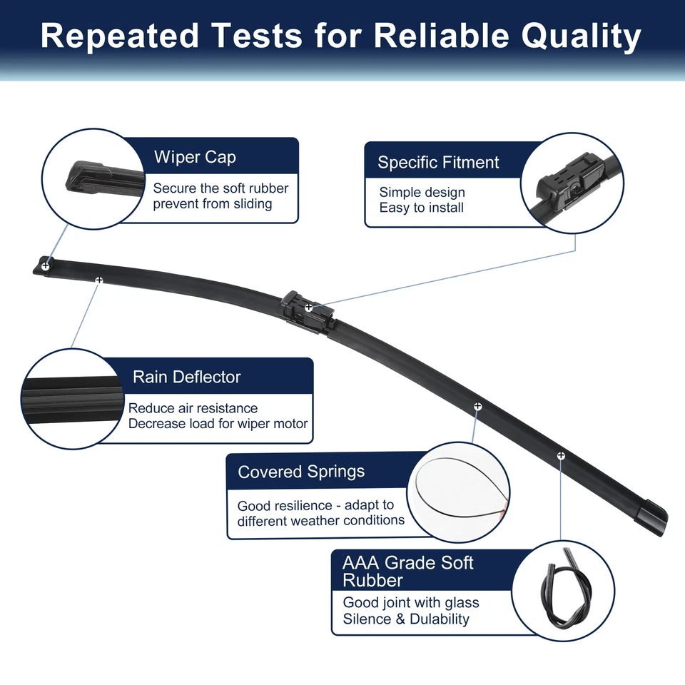 Limpiaparabrisas delantero 26"+19" para Maserati Quattroporte 2012-2023 Foto 4 de 4