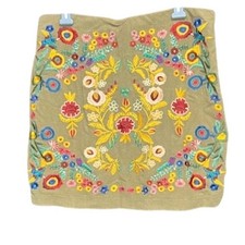 Embroidered Mini Skirt Floral Colorful Pattern Bohemian Cottagecore Detailed