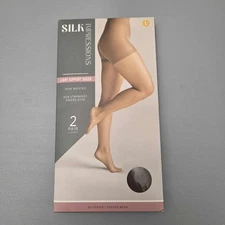 Silk Impressions Pantyhose 2-Pack Size L 20 Denier Coffee Bean RN161344