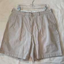 Polo Ralph Lauren Tyler Short 36 Khaki Tan Pleated Chino Cotton Twill 9 Inseam