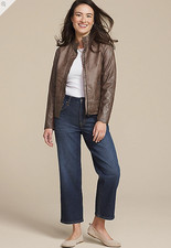 NWT maurices edgely™ Dark High Rise Raw Hem Wide Leg Ankle Jean