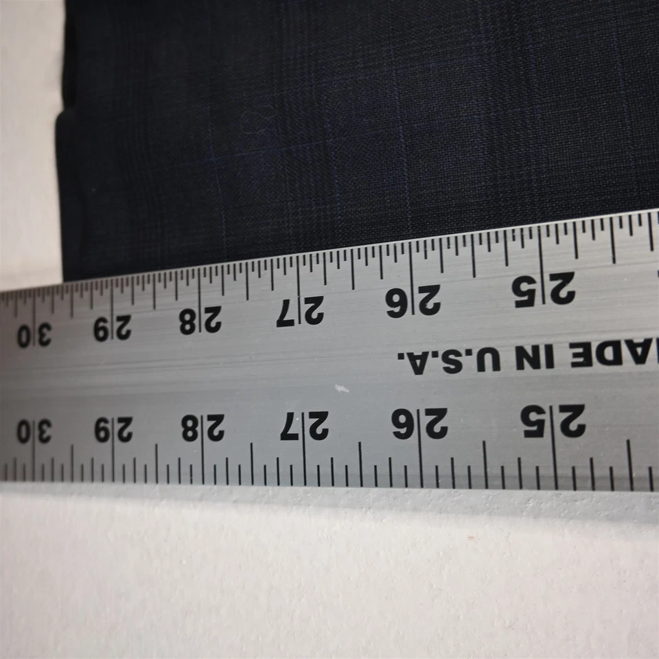 Pantalones para hombre Hickey Freeman 38x30 azul a cuadros lana frente plano pierna recta Foto 4 de 4