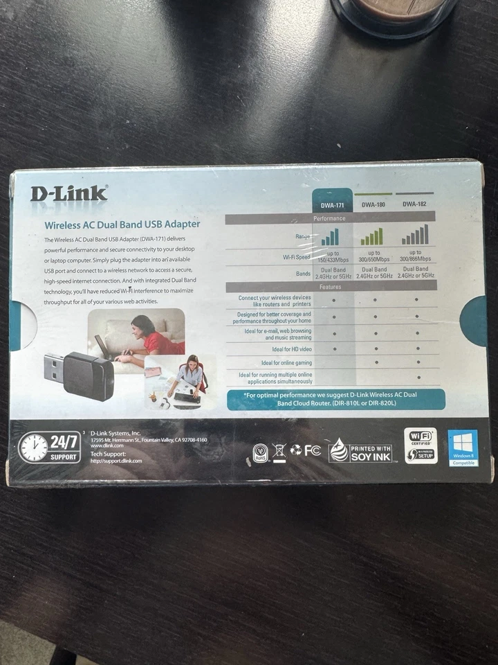 NEW SEALED DWA-171 D-Link Wireless AC Dual Band USB Wi-Fi Network Adapter - Image 2 of 3