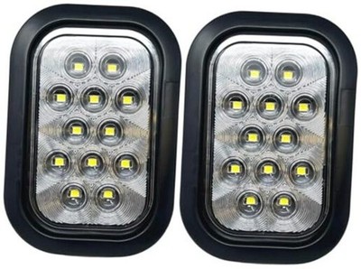 5x3 2x White Rectangle 12 LED Backup/Reverse/Tail Light Tow Truck White LED